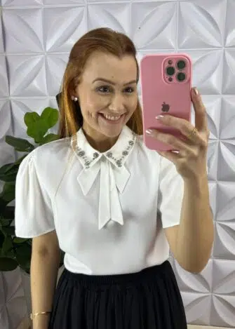 Saia Tule Longa com Lastex na Cintura Adriele - Preto - Milla Chic