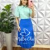 Saia Viscolinho Forrada Três Marias Marisa - Azul - Milla Chic