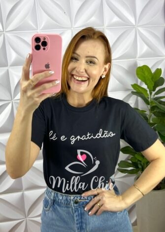 Milla Chic - millachic com br tshirt de malha de algodao com frase silcada laila preto 3 Tshirt De Malha de Algodão Com Frase Silcada Laila - Preto - Milla Chic
