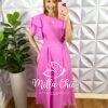 Milla Chic - millachic com br vestido cambraia de linho manga babadinho dupla midi catarina rosa 4 Vestido Cambraia de Linho Manga Babadinho Dupla Mídi Catarina - Rosa - Milla Chic