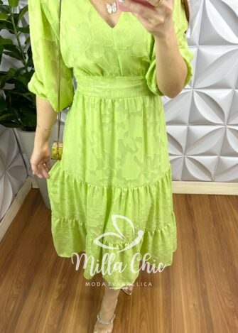 Milla Chic - millachic com br vestido chiffon com devore manga 34 midi tres marias moana menta 2 Vestido Chiffon Com Devorê Manga 3/4 Mídi Três Marias Moana - Menta - Milla Chic
