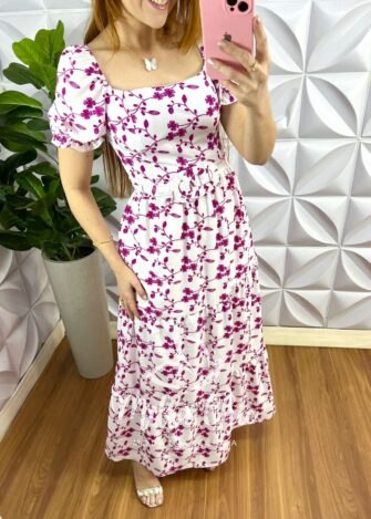 Milla Chic - millachic com br vestido crepe alfaiataria manga princesa com bojo estampado 1 Vestido Crepe Alfaiataria Manga Princesa Com Bojo Estampado Violeta - Roxo - Milla Chic