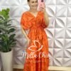 Milla Chic - millachic com br vestido crepe midi com fendas laterais faby preto copia Vestido Crepe Mídi Com Fendas Laterais Faby - Laranja - Milla Chic