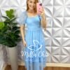 Milla Chic - millachic com br vestido tule bolinha com babados milene baby blue 3 Vestido Tule Bolinha Decote Quadrado Manga Princesa Babadinhos Nas Marias Milene - Baby Blue - Milla Chic