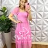 Vestido Tule Bolinha Decote Quadrado Manga Princesa Babadinhos Nas Marias Milene - Rosa Balett - Milla Chic