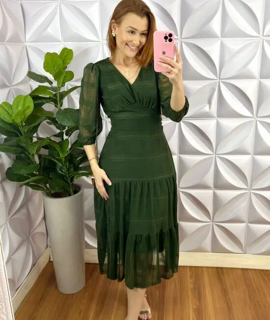 Vestido Tule Rendado Mídi Três Marias Rafaela - Preto - Milla Chic
