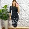 Vestido Canelado Melangue Tubinho Com Cinto Encapado Luísa - Preto - Milla Chic