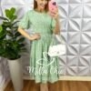 Milla Chic - millachic com br vestido viscolinho midi com cinto encapado hope verde 4 Vestido Viscolinho Mídi Com Cinto Encapado Hope - Verde - Milla Chic