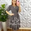 Vestido Viscolinho Mídi Com Cinto Encapado Hope - Preto - Milla Chic