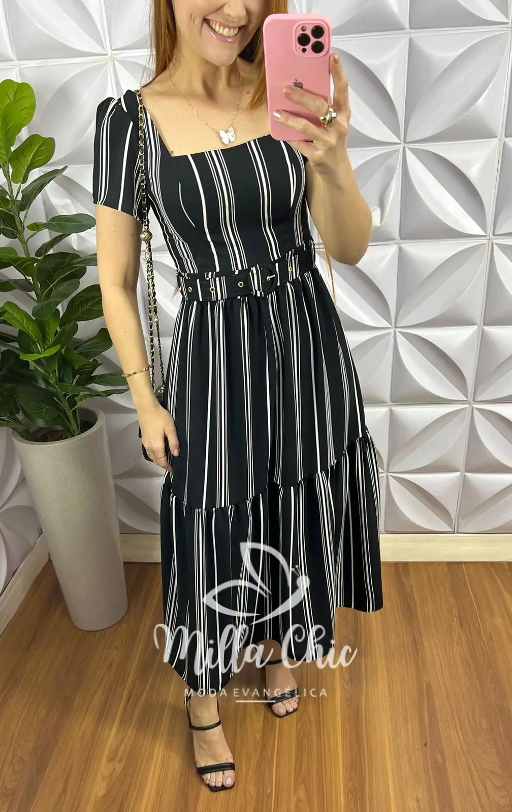 Vestido Crepe Alfaiataria Longo Cinto Encapado Julia – Preto – Milla Chic Vestido Crepe Alfaiataria Longo Cinto Encapado Julia - Preto - Milla Chic
