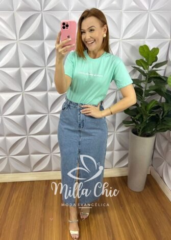 Milla Chic - millachic com br blusa malha de algodao manga de guipper bordado de perola paula verde copia 4 Blusa Malha De Algodão Manga De Guipper Bordado De Perola Paula - Branca - Milla Chic