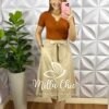 Blusa Tricot Modal Com Botões No Busto Janaina - Terra Cota - Milla Chic