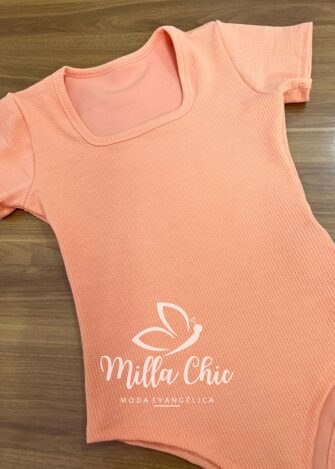 Milla Chic - millachic com br body anarruga gola u com elastano paloma salmao 7 Body Anarruga Gola U Com Elastano Paloma - Salmão - Milla Chic