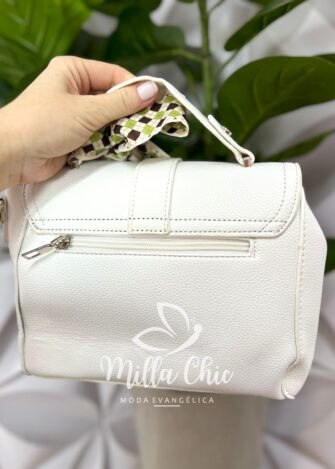 Bolsa Media Com Lencinho E Alça Alane - Branco - Milla Chic