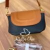 Bolsa Pequena Com Alça Bicolor Fatima - Preta e Marrom - Milla Chic