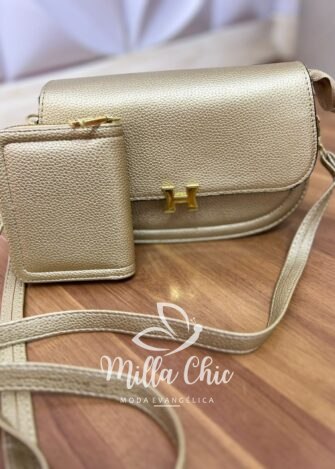 Bolsa Pequena Com Alça E Carteira Hellen - Preta - Milla Chic