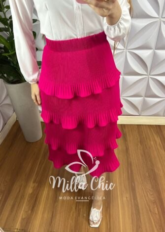 Camisa Crepinho Manga Longa e Gola Polo Veronica - Branco - Milla Chic