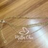 Cinto De Corrente Com Fivela De Metal Fábia - Dourado - Milla Chic