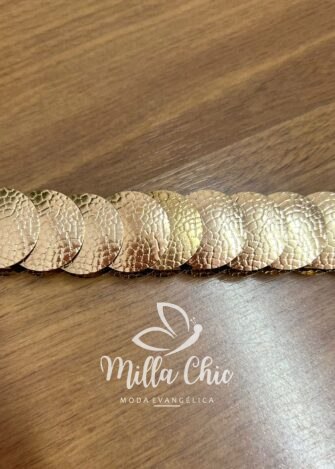 Cinto De Elástico Com Moedas De Metal Mila - Dourada - Milla Chic
