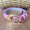 Cinto Médio Com Fivela Dourada Celia - Nude - Milla Chic
