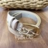 Cinto Médio Com Fivela Dourada Celia - Nude - Milla Chic