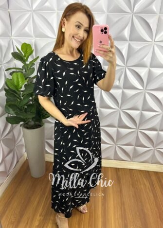 Milla Chic - millachic com br conjunto viscolinho blusa cropped e saia midi gabriela creme com verde copia 2 Conjunto Viscolinho Blusa Cropped E Saia Mídi Gabriela - Preto - Milla Chic