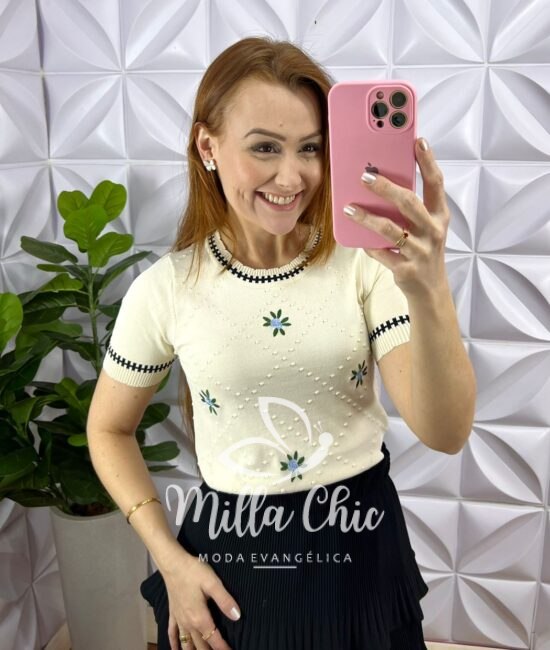 Saia Dunna Mídi Plissada De Camadas Amanda - Preta - Milla Chic