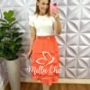 Milla Chic - millachic com br saia dunna midi plissada de camadas amanda preta copia Saia Dunna Mídi Plissada De Camadas Amanda - Salmão - Milla Chic