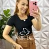 Saia Sarja Com Elastano Com Botões Funcionais Dourado Lenir - Marrom - Milla Chic
