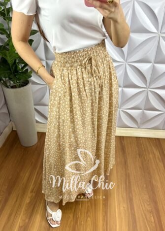 Milla Chic - millachic com br saia viscose com lastex na cintura e fenda lateral leticia areia 2 Saia Viscose Com Lastex Na Cintura E Fenda Lateral Leticia - Areia - Milla Chic