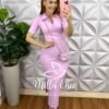 Vestido Anarruga Tubinho Gola Polo Mídi Dani - Lavanda - Milla Chic