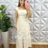 Milla Chic - millachic com br vestido cambraia de linho com bojo manga babadinho aline areia 1 Vestido Cambraia de Linho Com Bojo Manga Babadinho Aline - Areia - Milla Chic