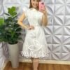 Milla Chic - millachic com br vestido chemise no tricoline com bordados de guipper muriele amarelo manteiga copia Vestido Chemise No Tricoline Com Bordados De Guipper Muriele - Branco - Milla Chic