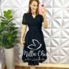 Milla Chic - millachic com br vestido chiffon devore midi estampado leticia salmao copia Vestido Chiffon Devore Mídi Estampado Leticia - Preto - Milla Chic