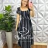 Vestido Crepe Alfaiataria Longo Cinto Encapado Julia - Preto - Milla Chic