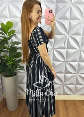 Milla Chic - millachic com br vestido crepe alfaiataria longo cinto encapado julia rosa copia 4 Vestido Crepe Alfaiataria Longo Cinto Encapado Julia - Preto - Milla Chic