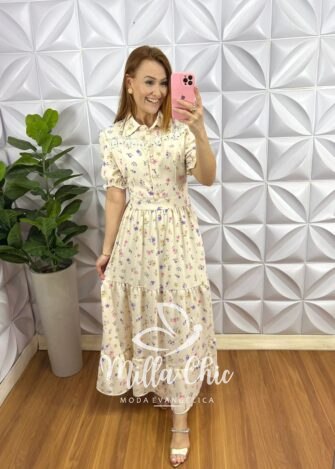 Milla Chic - millachic com br vestido crepe gloss longo com botoes no busto e guipper ana laura manteiga 2 Vestido Crepe Gloss Longo Com Botões No Busto E Guipper Ana Laura - Manteiga - Milla Chic