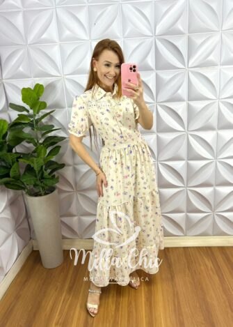 Milla Chic - millachic com br vestido crepe gloss longo com botoes no busto e guipper ana laura manteiga 4 Vestido Crepe Gloss Longo Com Botões No Busto E Guipper Ana Laura - Manteiga - Milla Chic