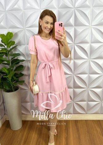 Milla Chic - millachic com br vestido dunna oversized manga princesa faixa cinto helena rosa bale 2 Vestido Dunna Oversized Manga Princesa Faixa Cinto Helena - Rosa Balé - Milla Chic