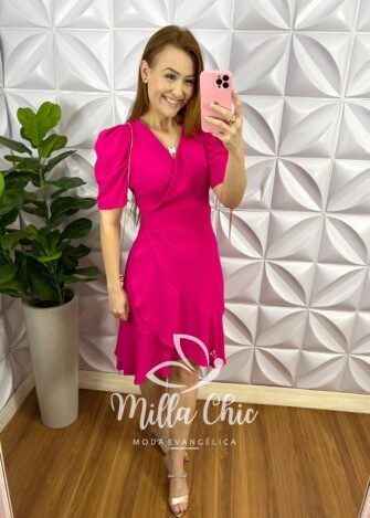 Vestido Envelope Dunna Faixa Cinto Melissa - Pink - Milla Chic