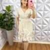Milla Chic - millachic com br vestido no viscose curto manga com babadinho estampado fabia areia Vestido No Viscose Curto Manga Com Babadinho Estampado Fabia - Areia - Milla Chic