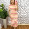 Milla Chic - millachic com br vestido viscolycra listrado midi com fenda larissa rosa e marrom 4 Vestido Viscolycra Listrado Mídi Com Fenda Larissa - Rosa e Marrom - Milla Chic