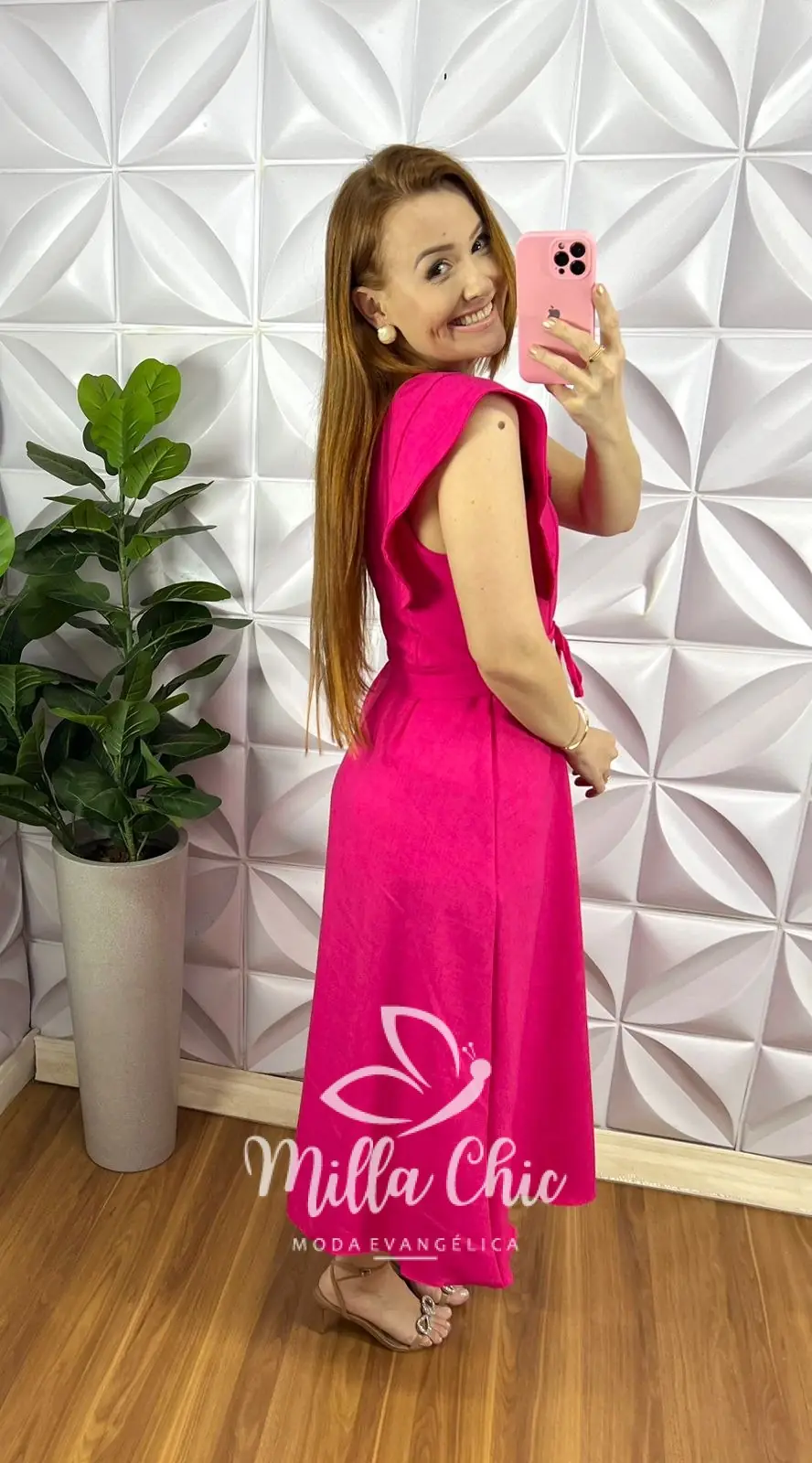 Vestido Cambraia de Linho Com Poliéster Manga Muscle Com Zíper Naiane – Pink – Milla Chic Vestido Cambraia de Linho Com Poliéster Manga Muscle Com Zíper Naiane - Pink - Milla Chic