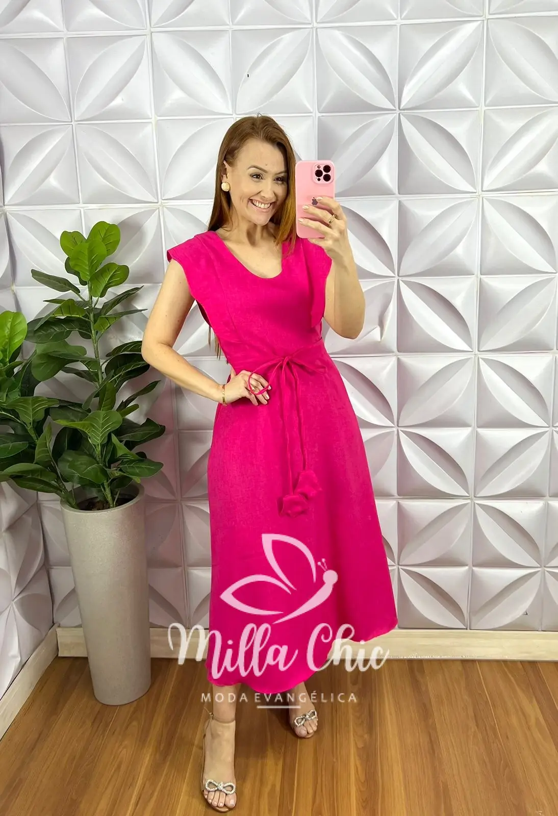Vestido Cambraia de Linho Com Poliéster Manga Muscle Com Zíper Naiane – Pink – Milla Chic Vestido Cambraia de Linho Com Poliéster Manga Muscle Com Zíper Naiane - Pink - Milla Chic