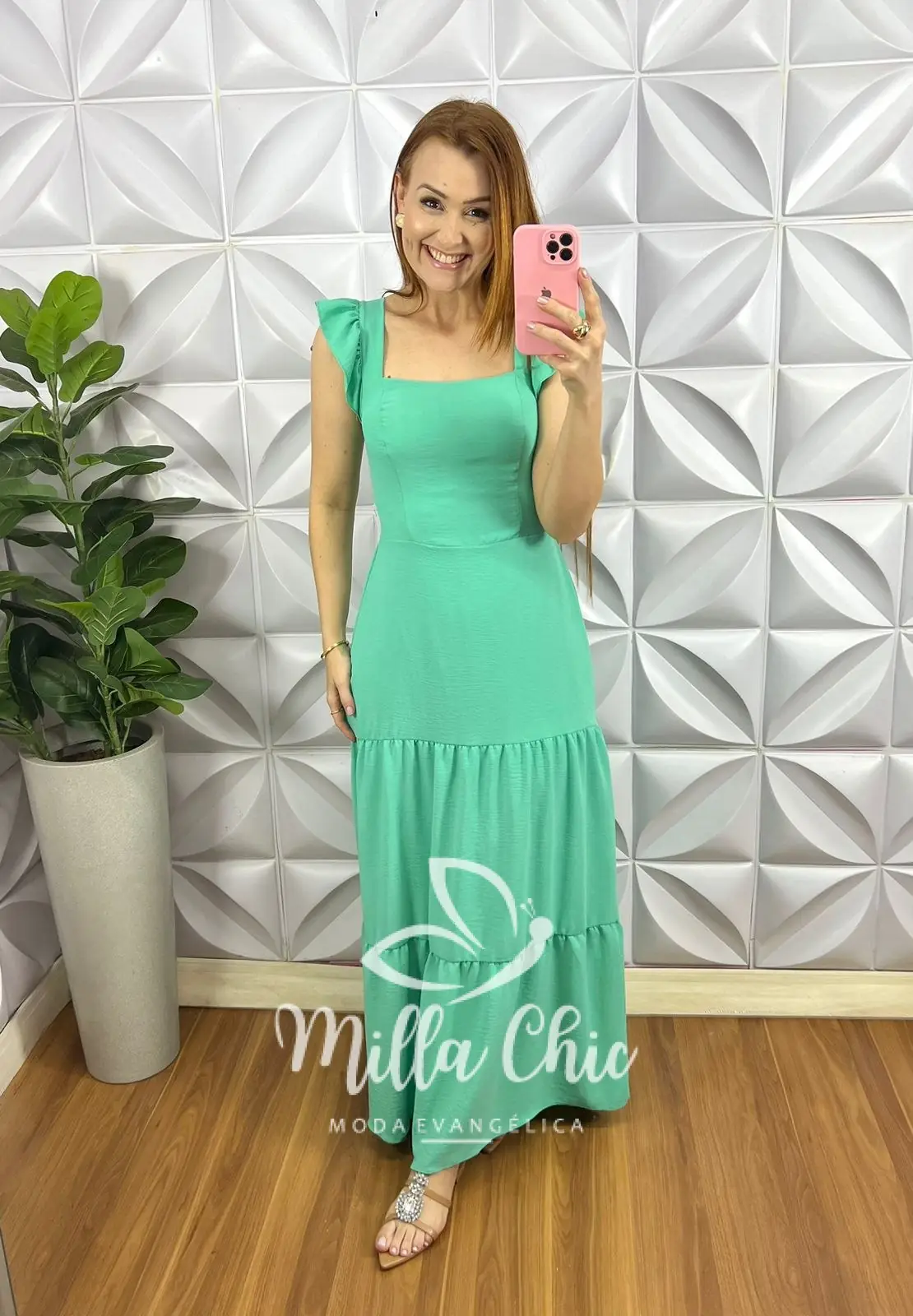 Vestido Dunna Longo Manga Babadinho Renata – Rosa – Milla Chic Vestido Dunna Longo Manga Babadinho Renata - Rosa - Milla Chic