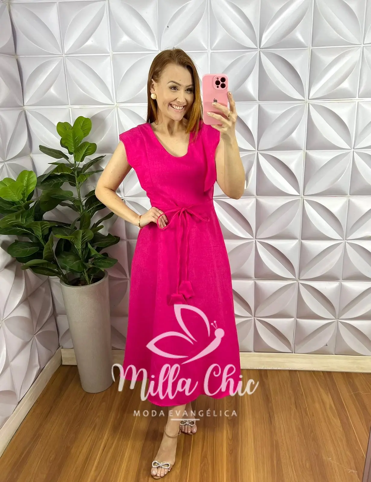 Vestido Cambraia de Linho Com Poliéster Manga Muscle Com Zíper Naiane – Pink – Milla Chic Vestido Cambraia de Linho Com Poliéster Manga Muscle Com Zíper Naiane - Pink - Milla Chic