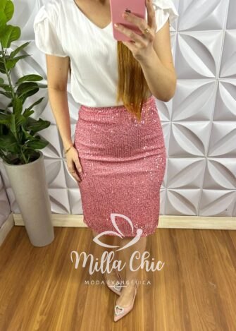 Blusa Cetim Com Drapeados No Ombro Debora - Branca - Milla Chic