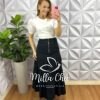 Blusa Malha De Algodão Manga De Lesie Aurea - Branca - Milla Chic