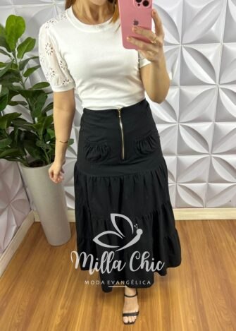 Milla Chic - millachic com br blusa malha de algodao manga de lesie aurea branca 5 Blusa Malha De Algodão Manga De Lesie Aurea - Branca - Milla Chic