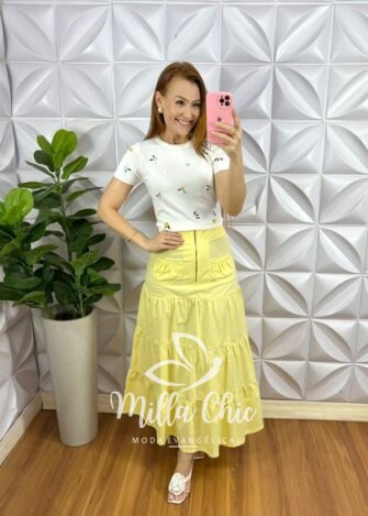 Blusa Tricot Modal Com Bordados Flora - Branco - Milla Chic